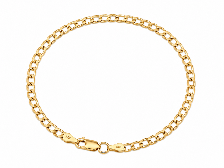14K Yellow Gold Cuban Link Bracelet 8"