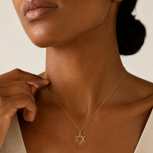 10K Yellow Gold Star of David Pendant