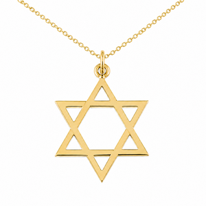 10K Yellow Gold Star of David Pendant