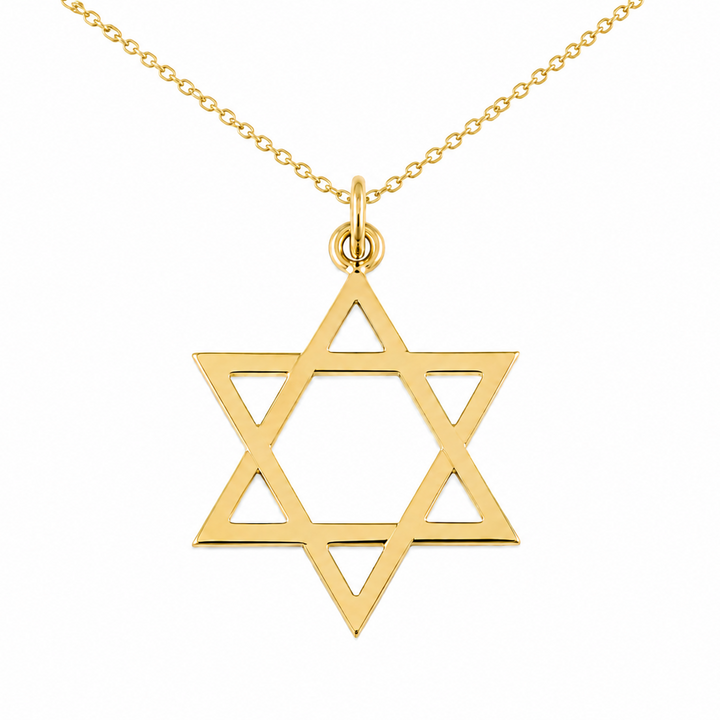 10K Yellow Gold Star of David Pendant