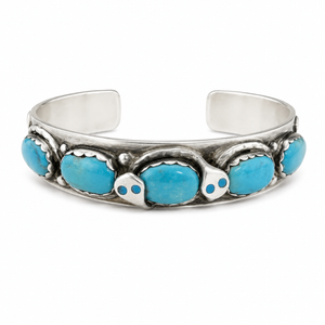 925 Sterling Silver Multi-Stone Turquoise Cuff Bracelet