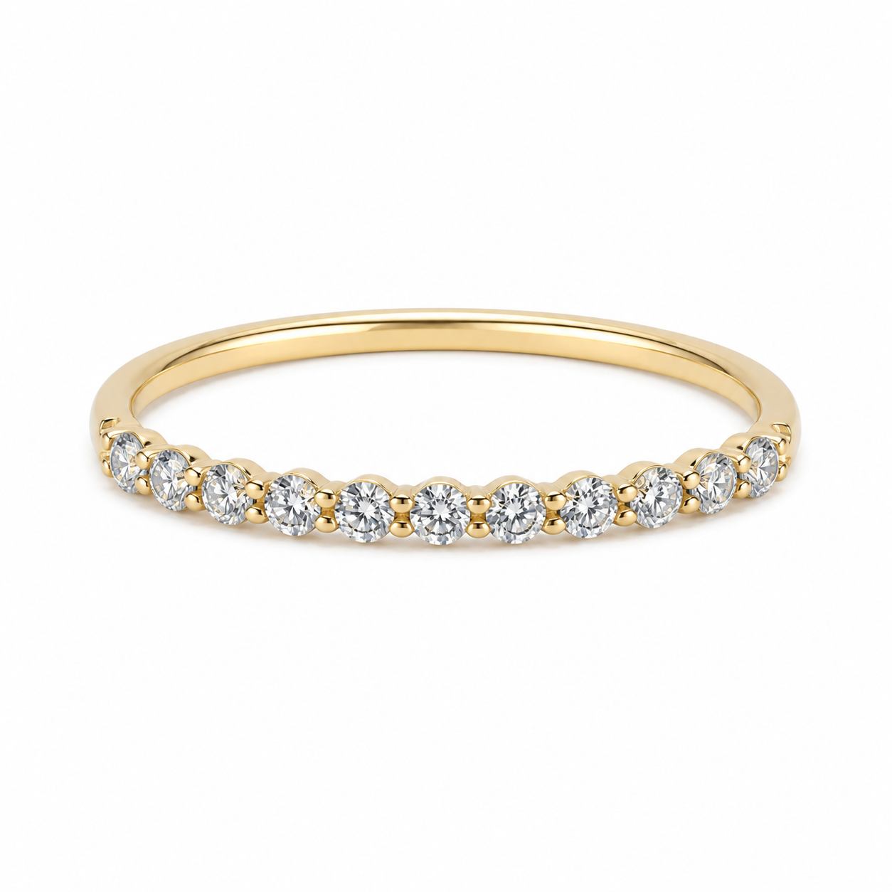 10K Yellow Gold Diamond Half Eternity Band
