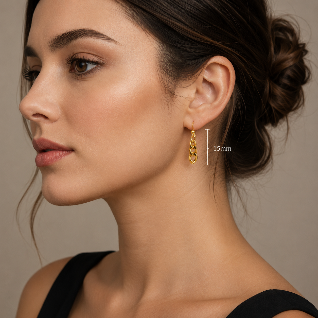 18K Yellow Gold Cuban Link Dangle Earrings