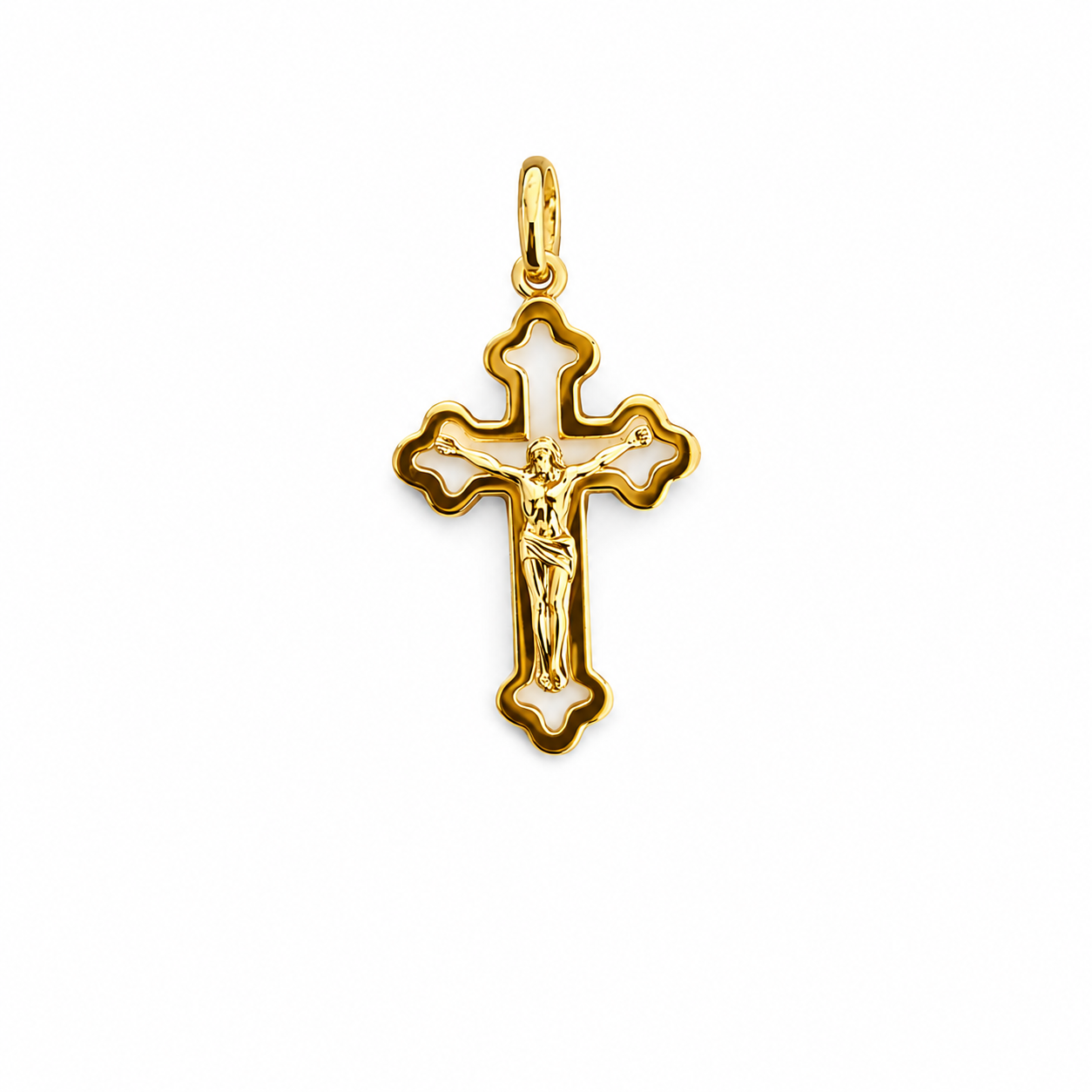 18K Yellow Gold Crucifix Pendant