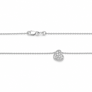 14K White Gold Diamond Heart Necklace