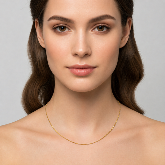 14k Yellow gold Box Chain, 19 Inches