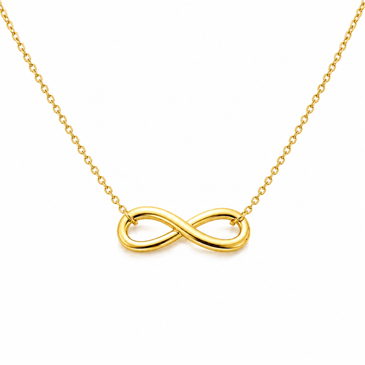 18k Yellow Gold Station Infinity Necklace