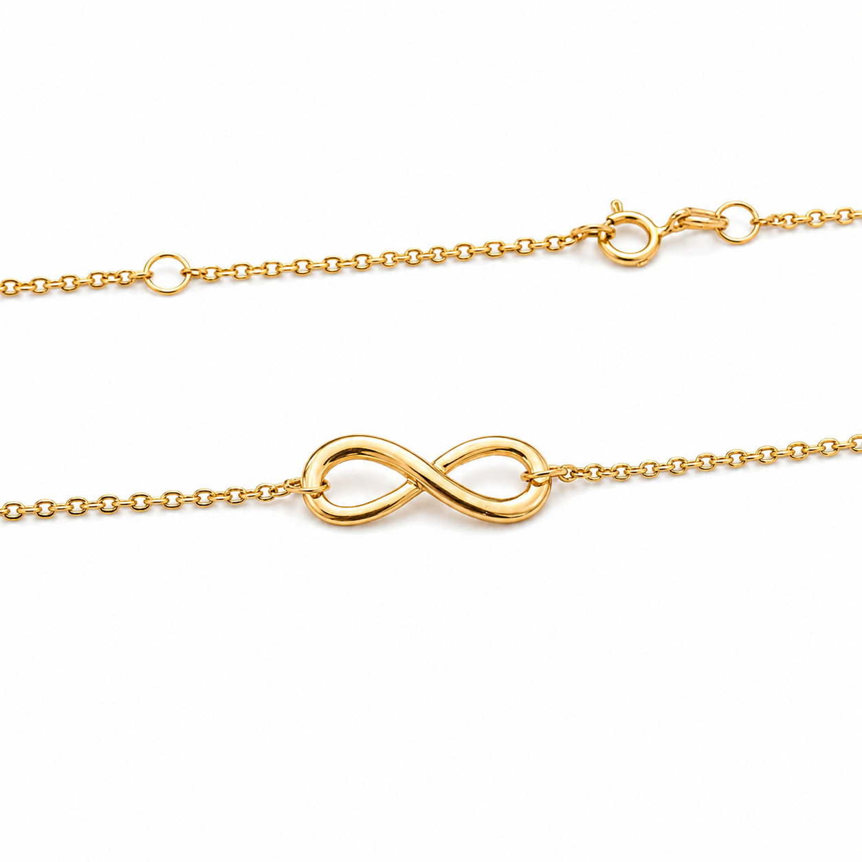 18k Yellow Gold Station Infinity Necklace