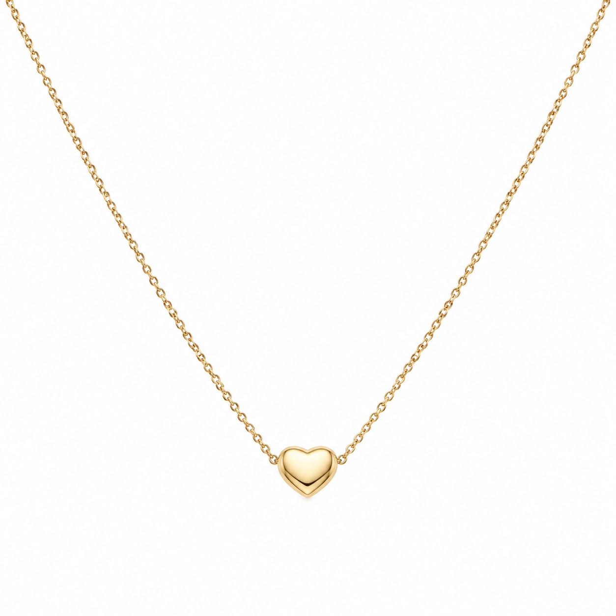 18k Yellow Gold Heart Charm Necklace