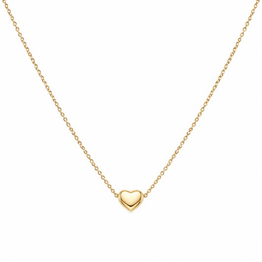 18k Yellow Gold Heart Charm Necklace