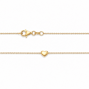 18k Yellow Gold Heart Charm Necklace