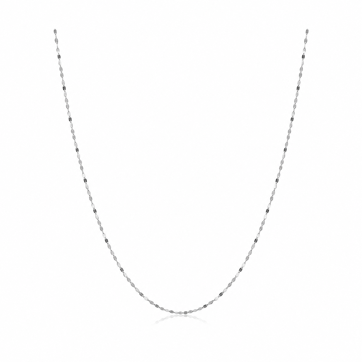 18k White Gold Disc Diamond Cut Chain