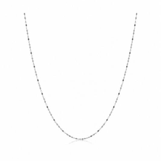 18k White Gold Disc Diamond Cut Chain