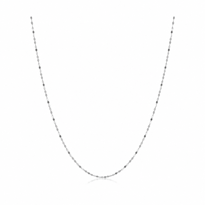 18k White Gold Disc Diamond Cut Chain