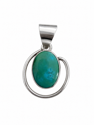 925 Sterling Silver Turquoise Orbital Swirl Pendant