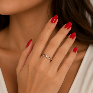 14K White Gold Open Heart Promise Ring