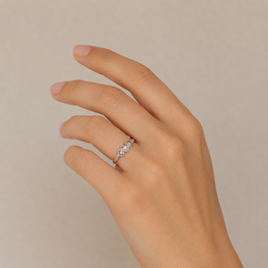 10K Triple Heart Diamond Ring in White Gold