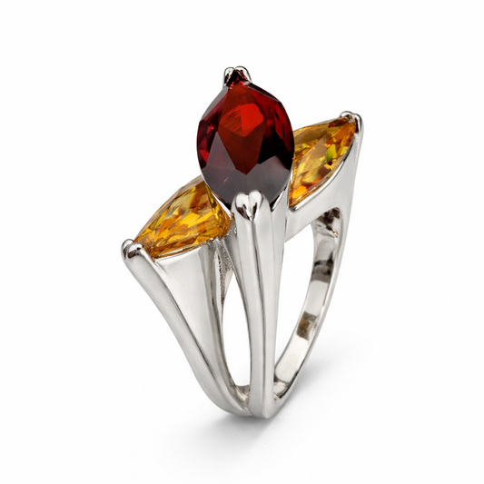 925 Sterling Silver Marquise Statement Ring