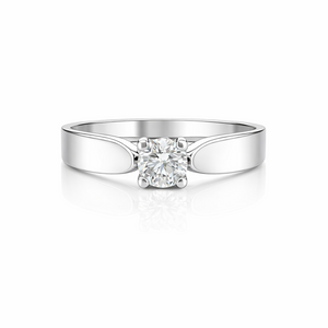 10k White Gold Solitaire Diamond Engagement Ring