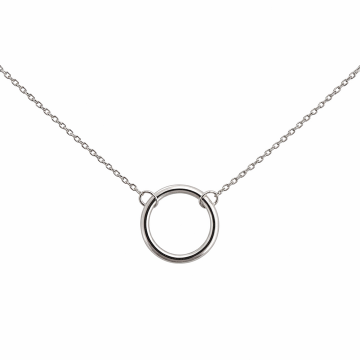 925 Sterling Silver Minimalist Circle Pendant Necklace