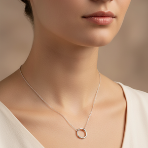 925 Sterling Silver Minimalist Circle Pendant Necklace