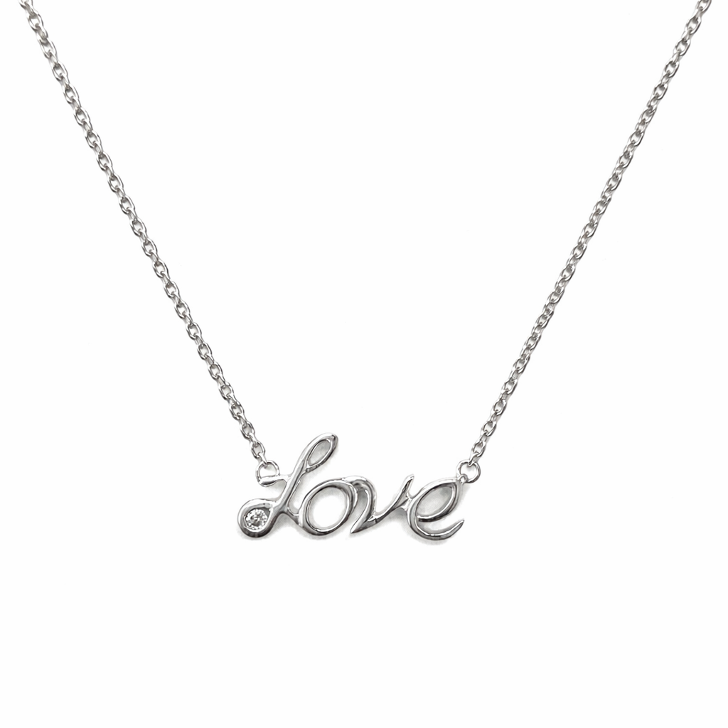 925 Sterling Silver "Love" Pendant Necklace