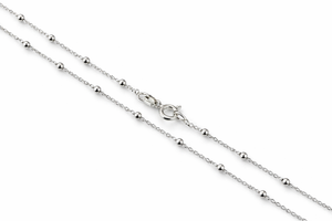 925 Sterling Silver Rhodium Plated Satellite Chain