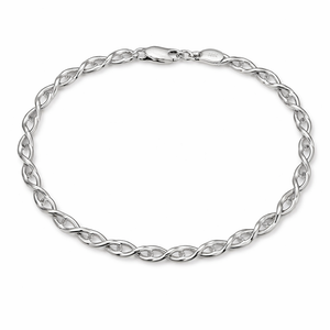 925 Sterling Silver Rhodium Plated Infinity Link Bracelet