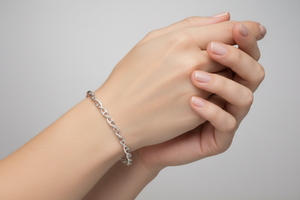 925 Sterling Silver Rhodium Plated Infinity Link Bracelet