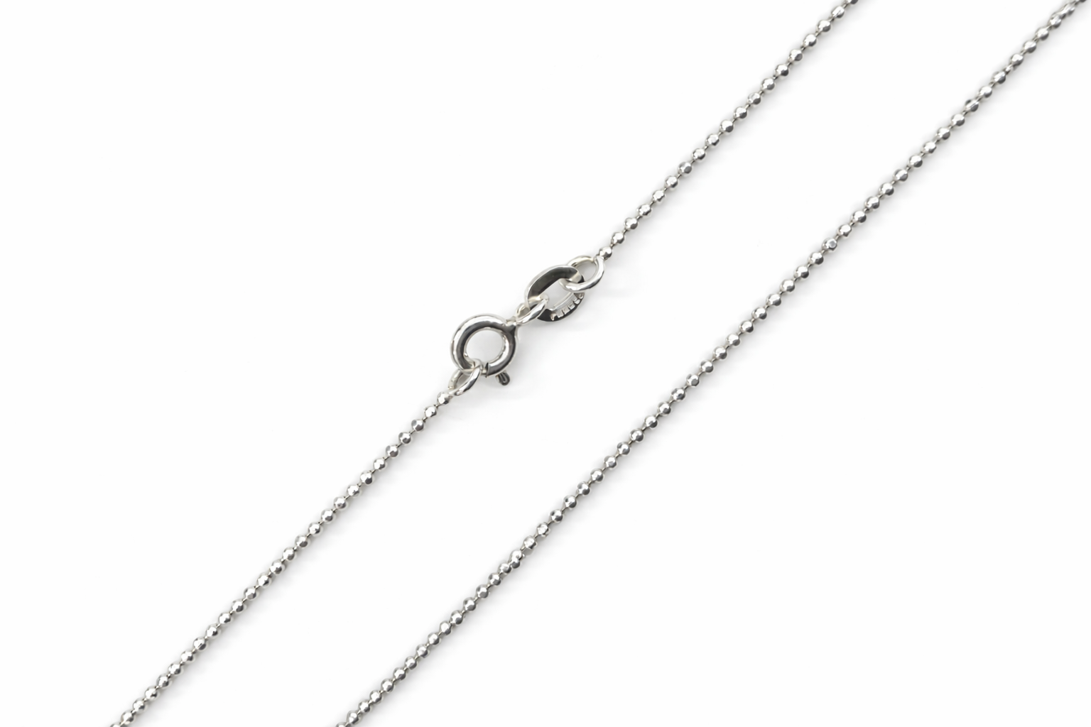 925 Sterling Silver Rhodium Plated Bead Style Chain