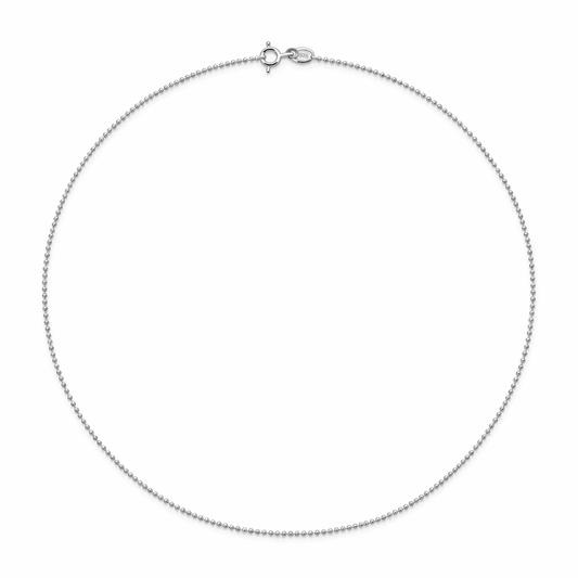 925 Sterling Silver Rhodium Plated Bead Style Chain