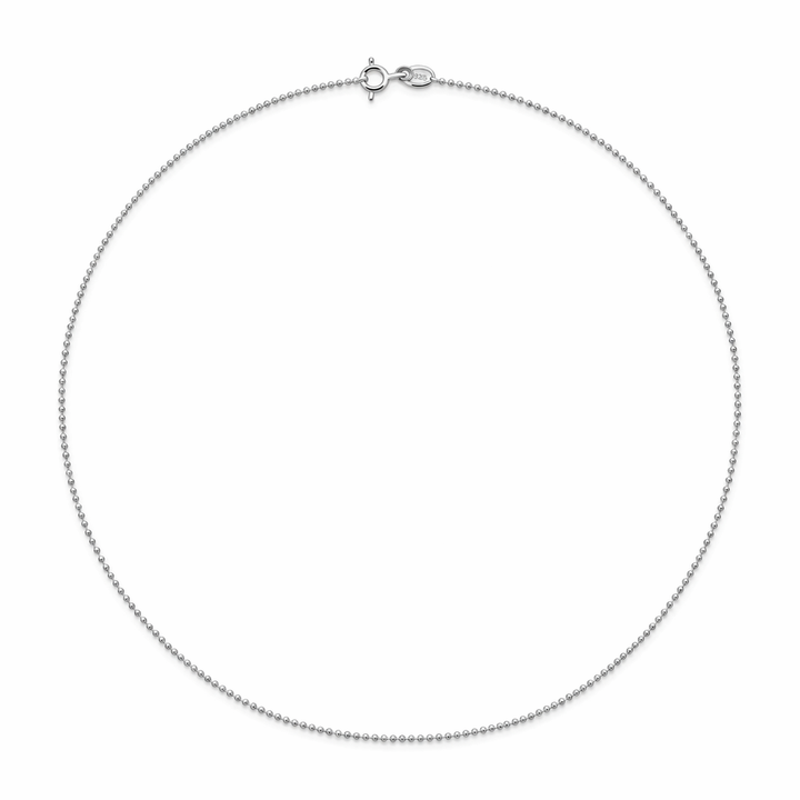 925 Sterling Silver Rhodium Plated Bead Style Chain