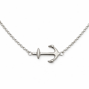 925 Sterling Silver Anchor Pendant Necklace