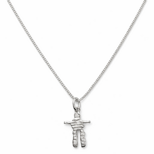 925 Sterling Silver Inuit Inukshuk Pendant Necklace