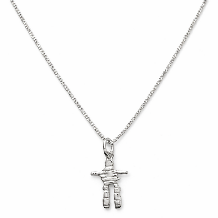 925 Sterling Silver Inuit Inukshuk Pendant Necklace