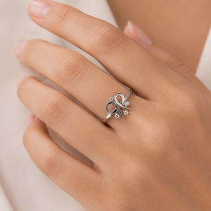 14K White Gold  Diamond Infinity Swirl Ring