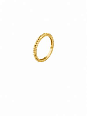 18k Yellow Gold Rope Style Stackable Ring