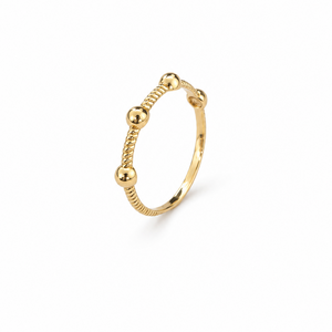 18k Yellow Gold Ring with Four Balls on setting