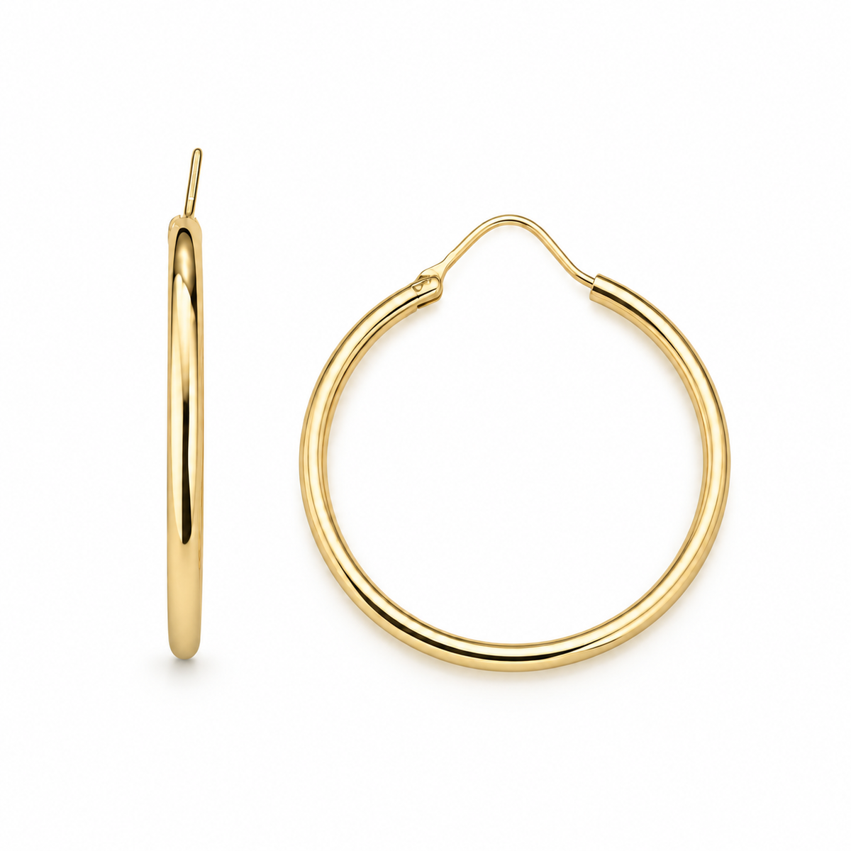 10K Yellow Gold Polished Hoop Earrings
