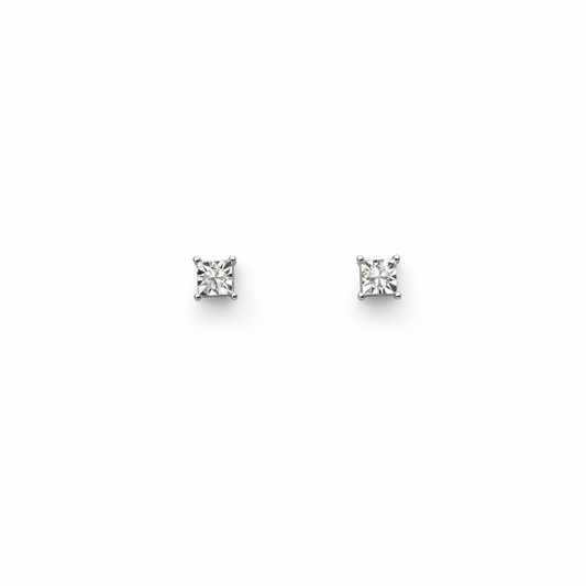 10K Yellow Gold Round Cut Diamond Stud Earrings, TDW:0.03ct SI GH