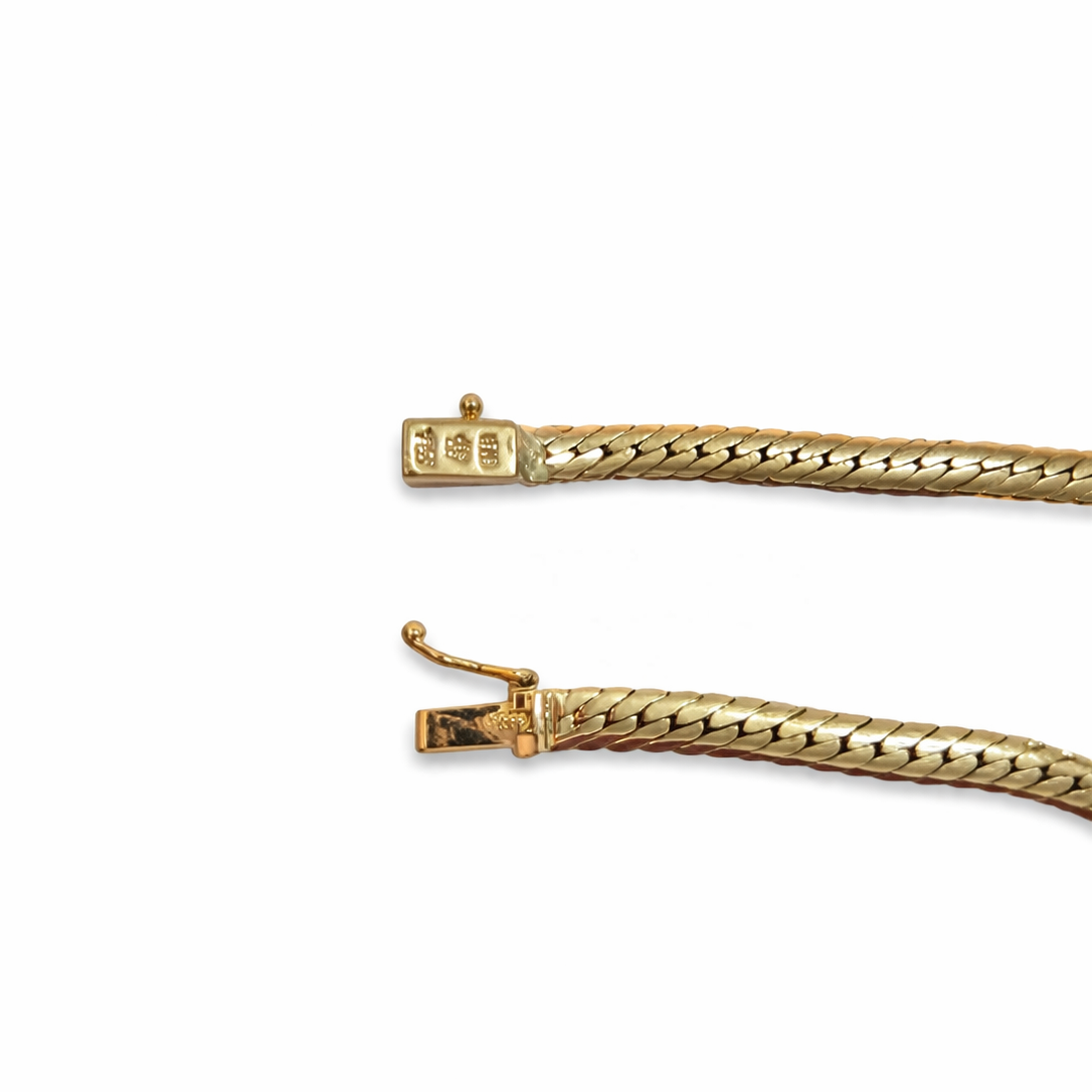18k Yellow Gold Flat Curb Bracelet, 7.83gr