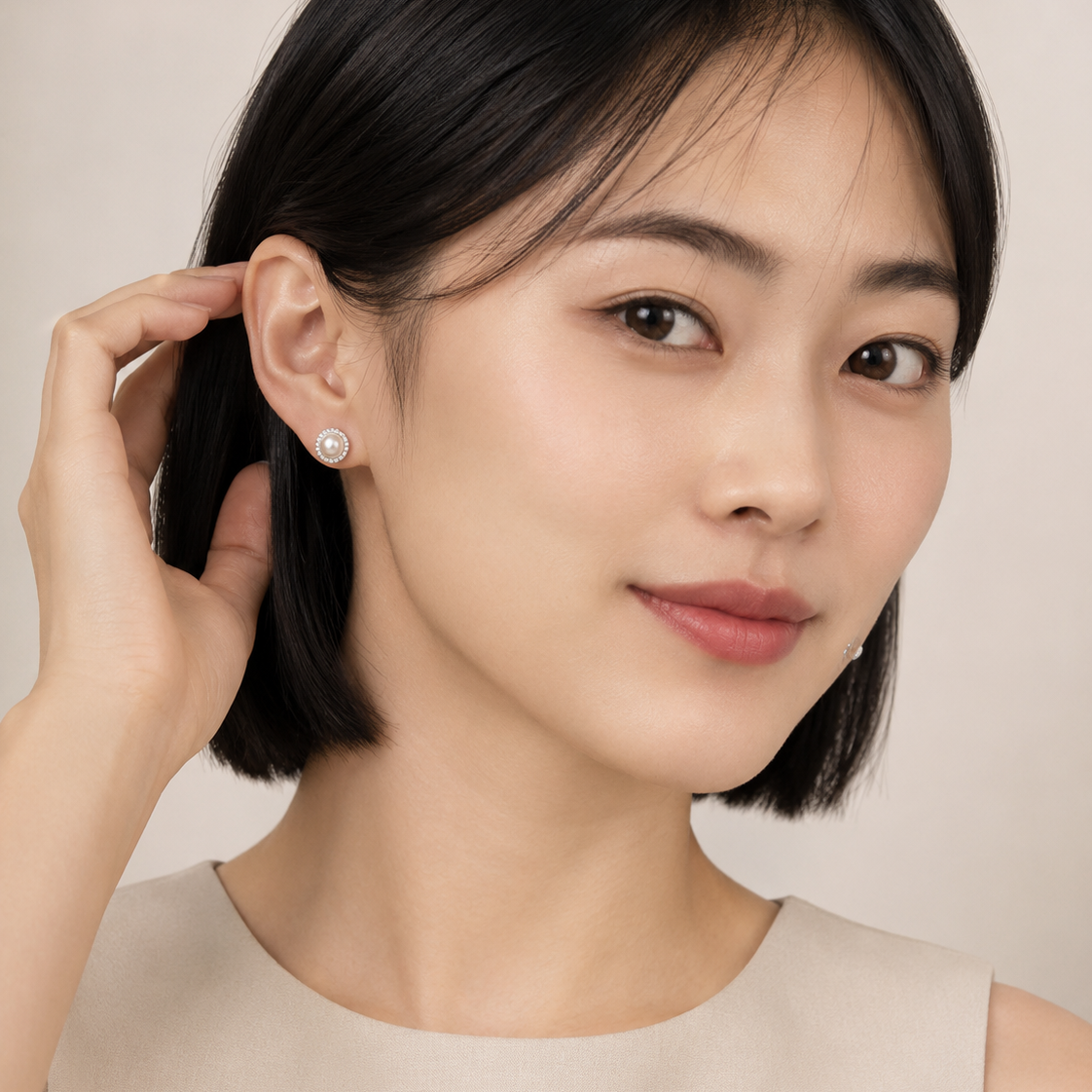 925 Sterling Silver Freshwater Pearl Stud Earrings CZ Halo
