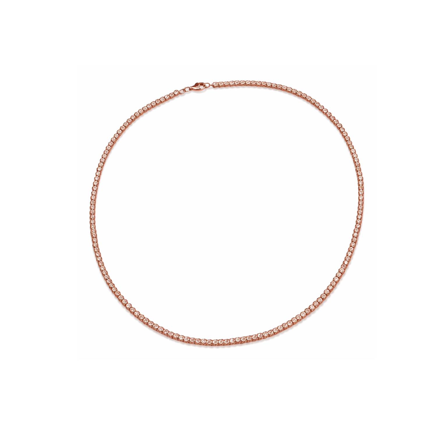 Rose Gold faceted bead necklace, 10K