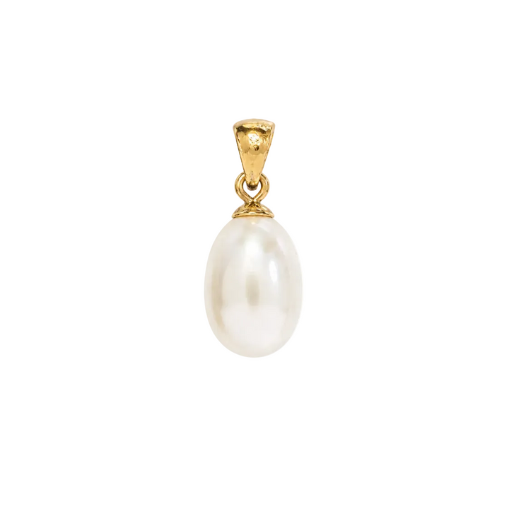10K Yellow Gold Freshwater Pearl Drop Pendant