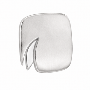 Sterling Silver & 14K White Gold Modernist Earrings Leaf Accent