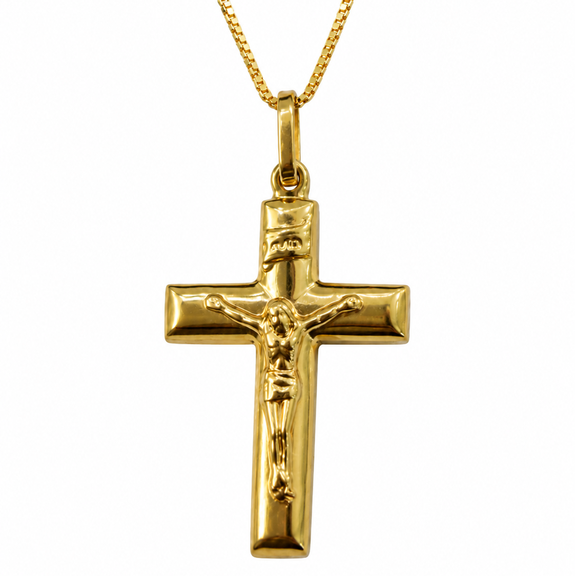 18K Yellow Gold Crucifix Pendant