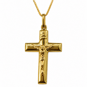 18K Yellow Gold Crucifix Pendant