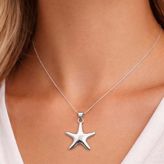 925 Sterling Silver Star Fish Pendant