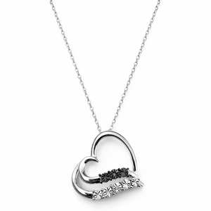 925 Sterling Silver Heart Shaped Pendant Necklace