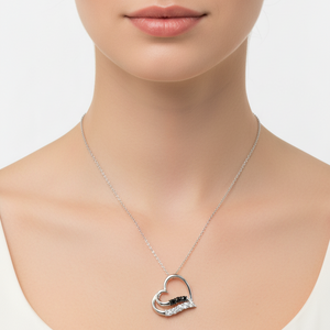 925 Sterling Silver Heart Shaped Pendant Necklace